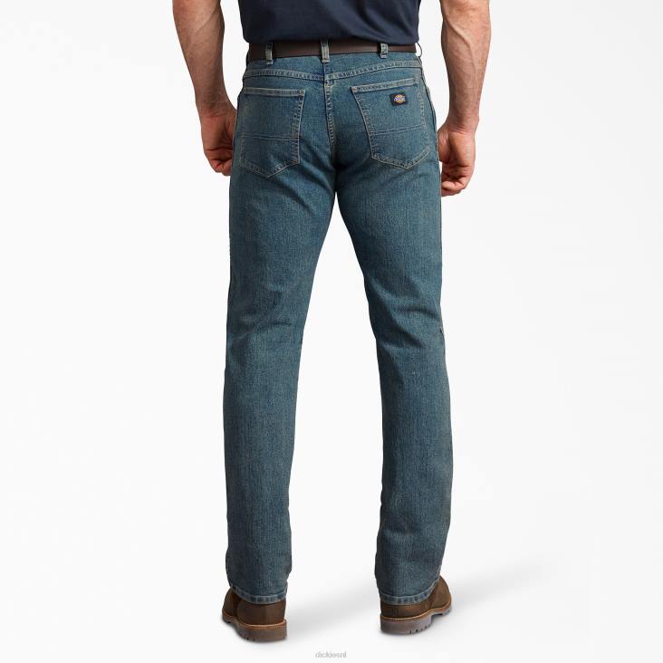 Heren Dickies regular fit jeans met actieve taille erfgoed getint kaki (thk) kleding 6F0X232