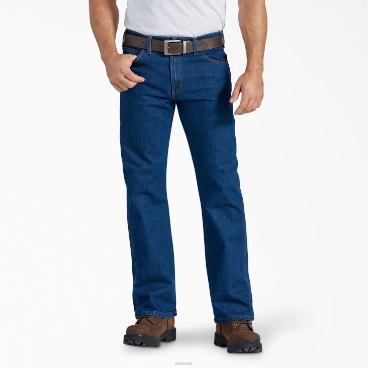 Heren Dickies regular fit jeans met actieve taille gespoeld indigoblauw (rnb) kleding 6F0X230