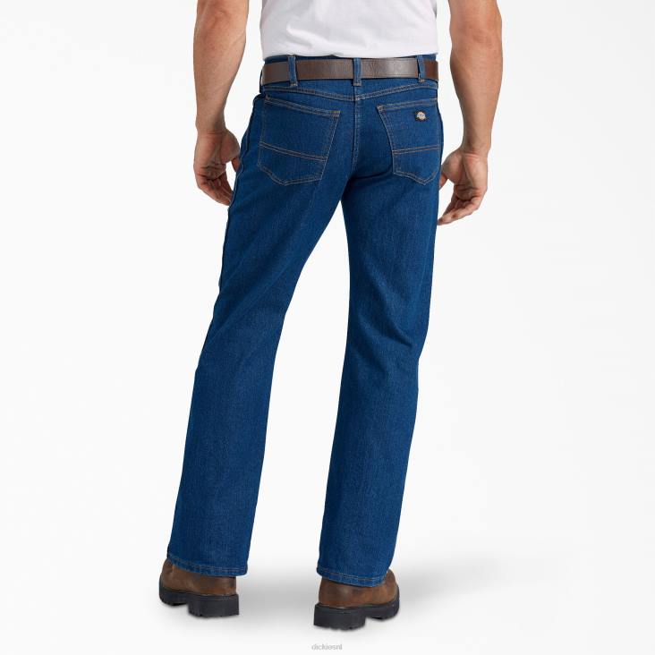 Heren Dickies regular fit jeans met actieve taille gespoeld indigoblauw (rnb) kleding 6F0X230