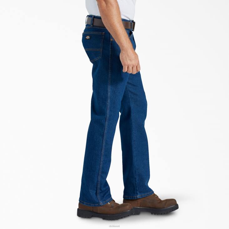 Heren Dickies regular fit jeans met actieve taille gespoeld indigoblauw (rnb) kleding 6F0X230
