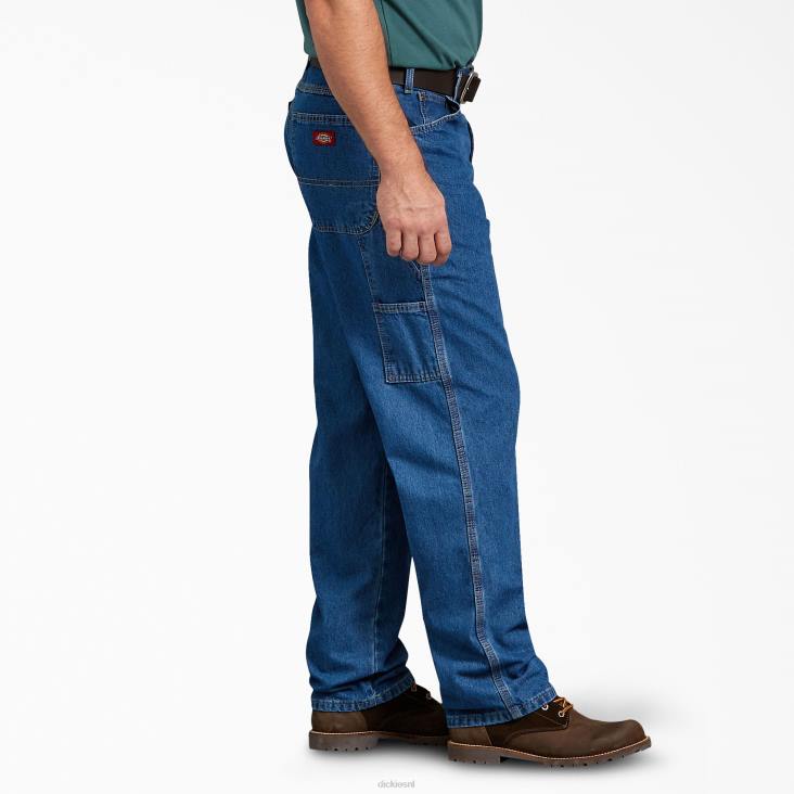 Heren Dickies relaxte timmermansjeans stonewashed indigo blauw (snb) kleding 6F0X117