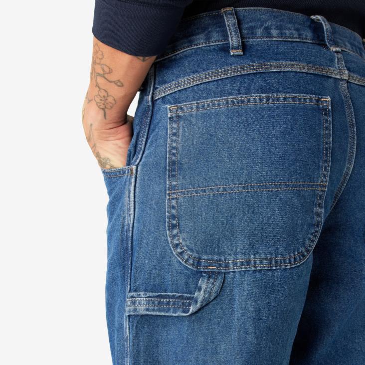 Heren Dickies relaxte timmermansjeans stonewashed indigo blauw (snb) kleding 6F0X117