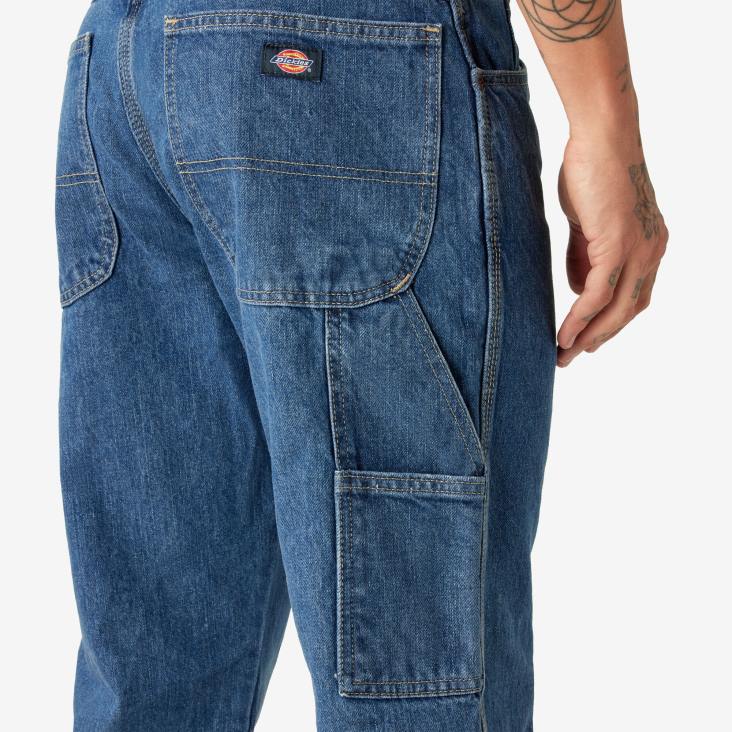 Heren Dickies relaxte zware timmermansjeans stonewashed indigo blauw (snb) kleding 6F0X78