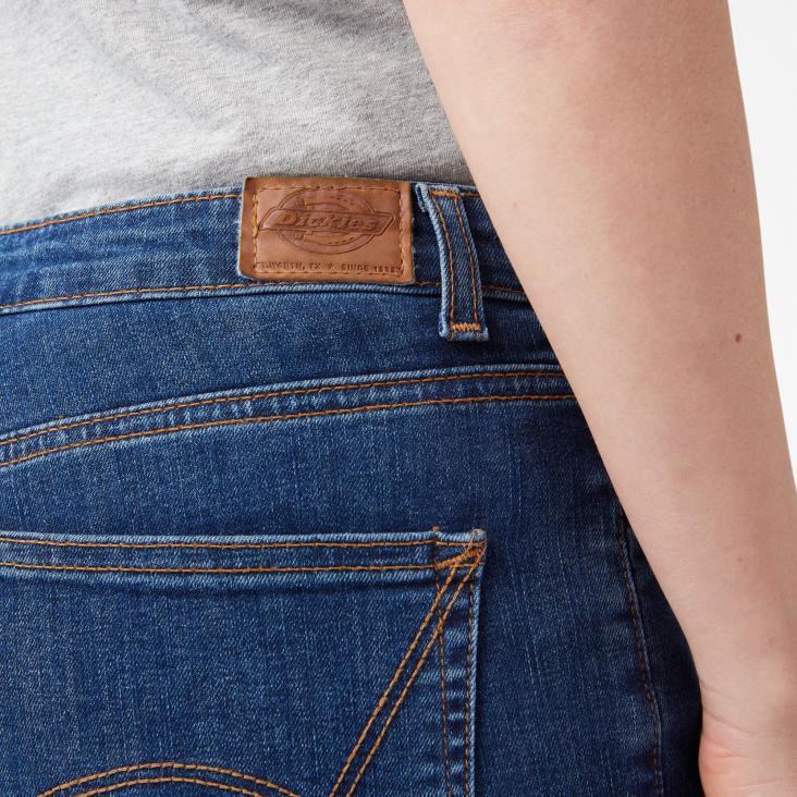 vrouwen Dickies perfecte vorm skinny fit jean capri stonewashed indigo blauw (snb) kleding 6F0X1871