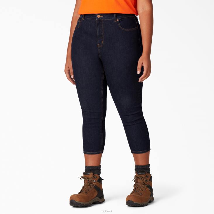 vrouwen Dickies plus perfect gevormde capri gespoeld indigoblauw (rnb) kleding 6F0X1901