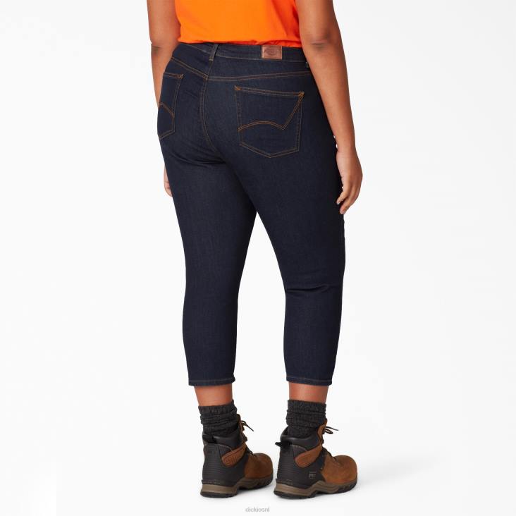 vrouwen Dickies plus perfect gevormde capri gespoeld indigoblauw (rnb) kleding 6F0X1901