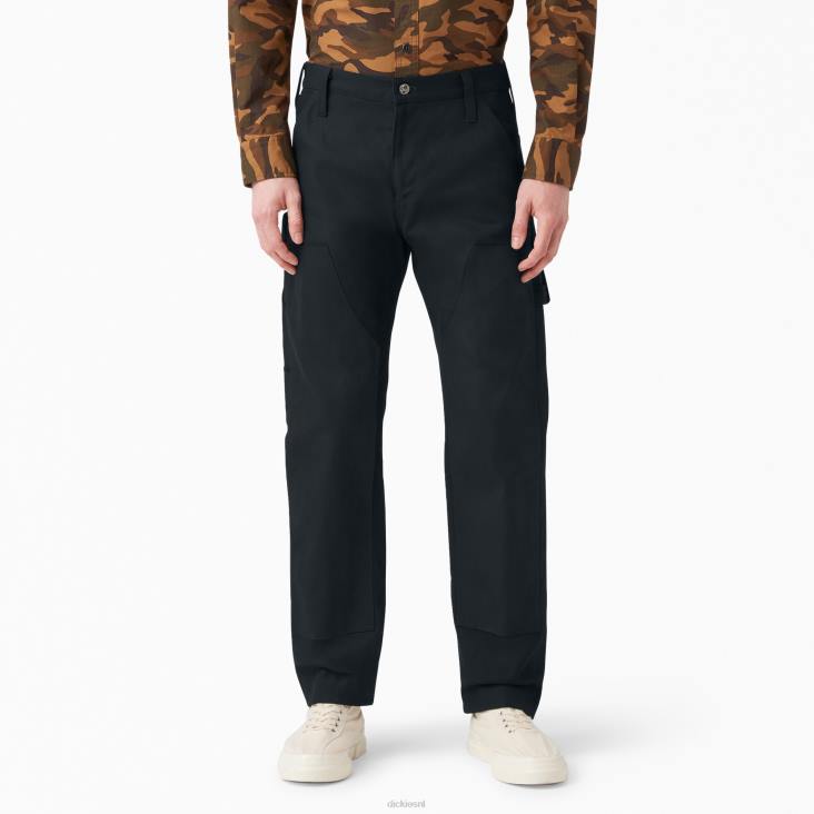 Heren Dickies 1922 dubbele kniebroek gespoeld zwart (rbk) kleding 6F0X221