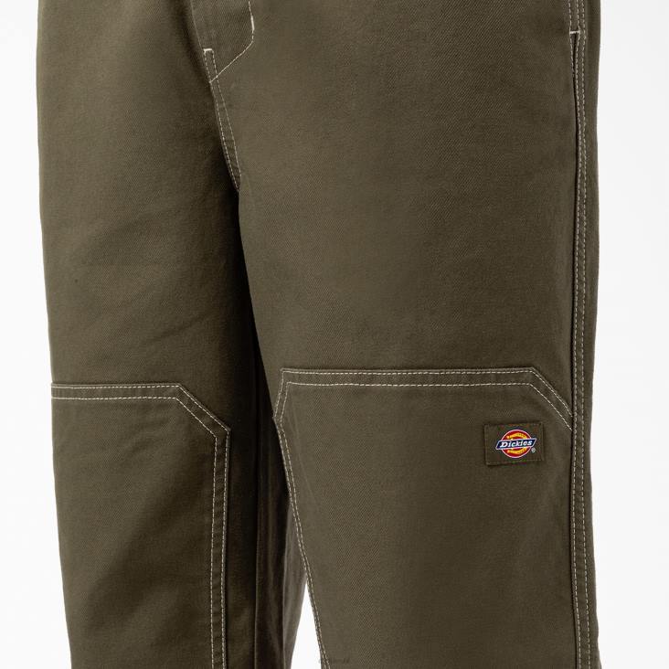 Heren Dickies Florala relaxed fit broek met dubbele knie militair groen (ml) kleding 6F0X228