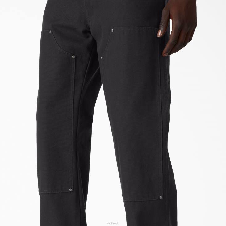 Heren Dickies eendenbroek met dubbele voorkant stonewashed zwart (sbk) kleding 6F0X259