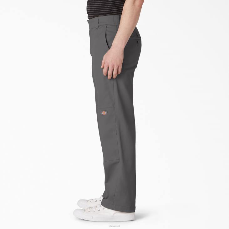 Heren Dickies platte dubbele kniebroek aan de voorkant leigrijs (sl) kleding 6F0X310