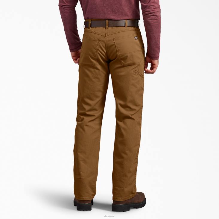 Heren Dickies regular fit eendenbroek met dubbele knie stonewashed bruine eend (sbd) kleding 6F0X197