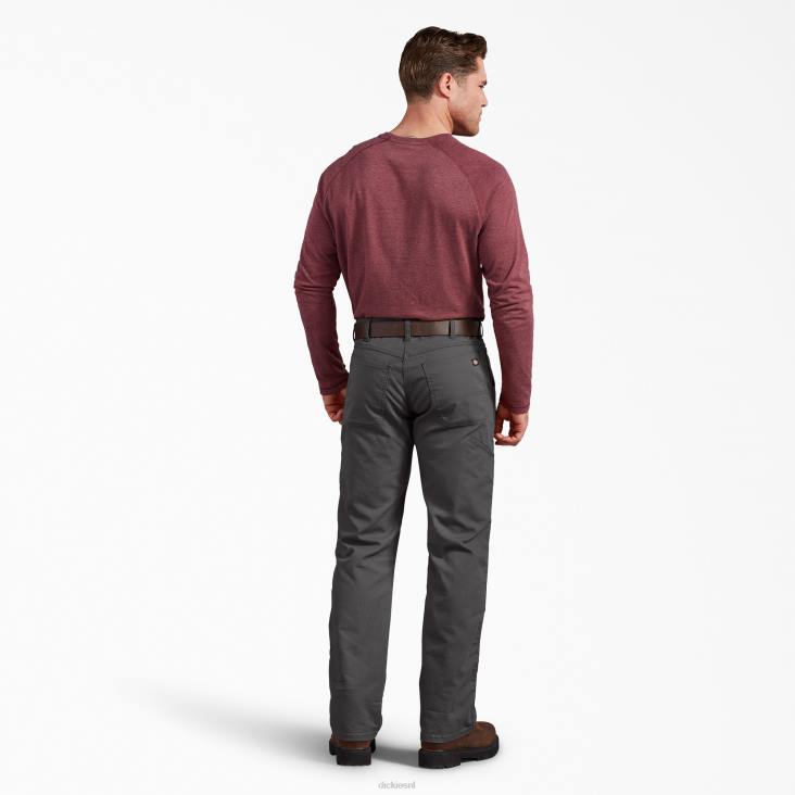 Heren Dickies regular fit eendenbroek met dubbele knie stonewashed grijs (ssl) kleding 6F0X199