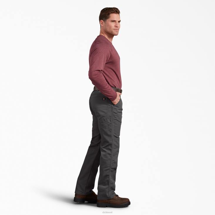 Heren Dickies regular fit eendenbroek met dubbele knie stonewashed grijs (ssl) kleding 6F0X199