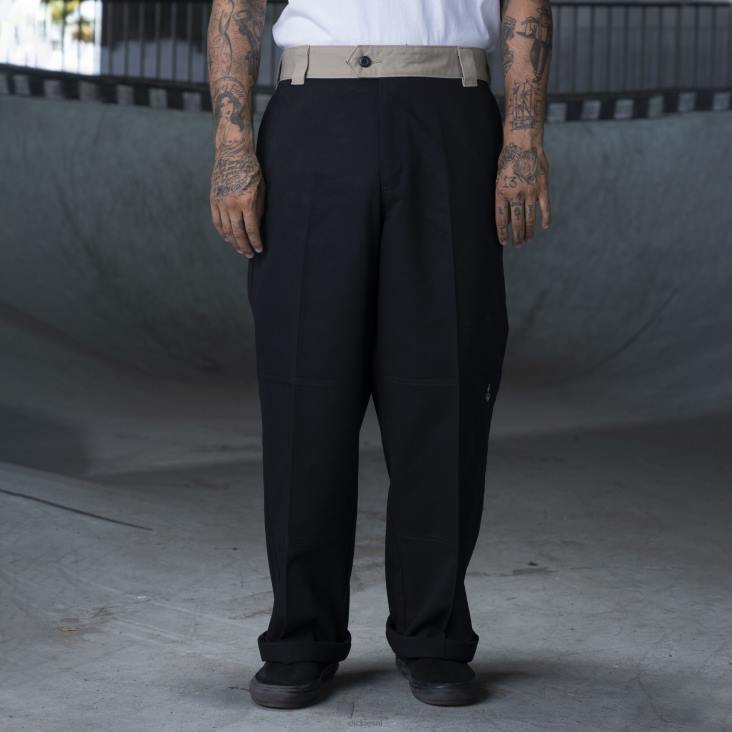 Heren Dickies ronnie sandoval broek met dubbele knie kleurblok zwart/woestijnzand (bdc) kleding 6F0X233
