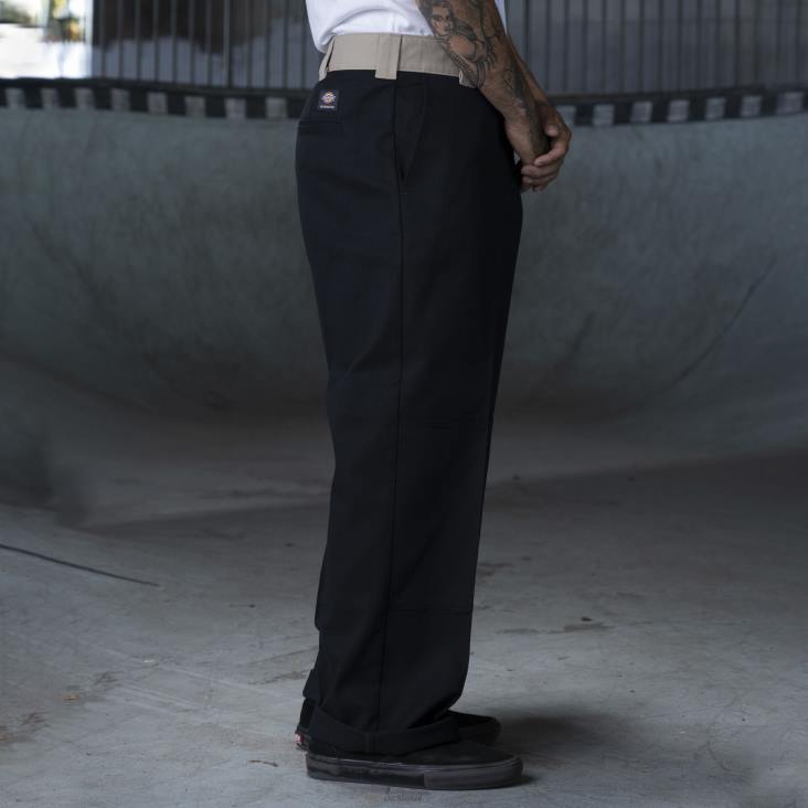 Heren Dickies ronnie sandoval broek met dubbele knie kleurblok zwart/woestijnzand (bdc) kleding 6F0X233