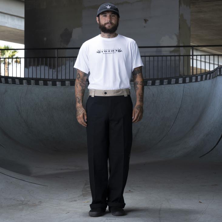 Heren Dickies ronnie sandoval broek met dubbele knie kleurblok zwart/woestijnzand (bdc) kleding 6F0X233