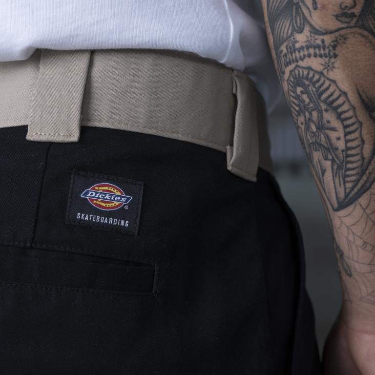 Heren Dickies ronnie sandoval broek met dubbele knie kleurblok zwart/woestijnzand (bdc) kleding 6F0X233