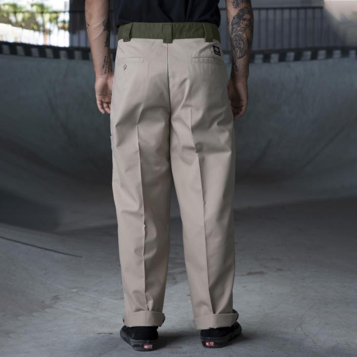 Heren Dickies ronnie sandoval broek met dubbele knie woestijnzand/olijf kleurblok (dvc) kleding 6F0X234
