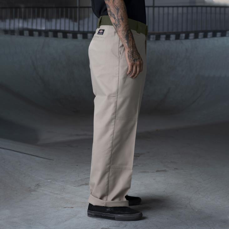 Heren Dickies ronnie sandoval broek met dubbele knie woestijnzand/olijf kleurblok (dvc) kleding 6F0X234