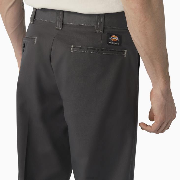 Heren Dickies skateboarden dubbele knie broek antraciet/grijs stiksel (hcg) kleding 6F0X162