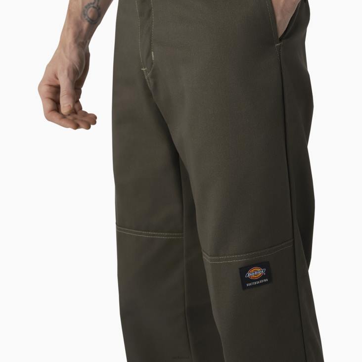 Heren Dickies skateboarden dubbele knie broek olijfgroen (og) kleding 6F0X163