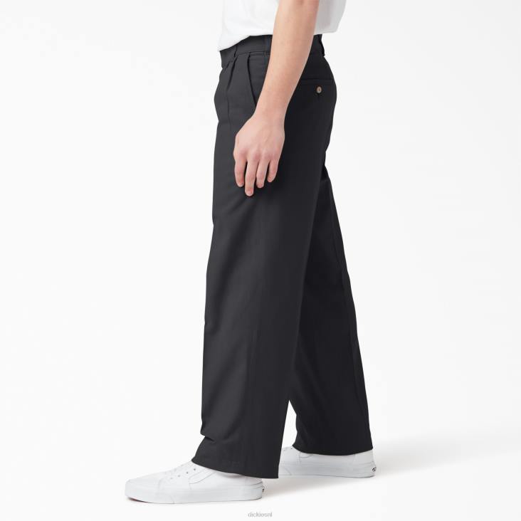 Heren Dickies chatom geplooide broek zwart (bkx) kleding 6F0X275