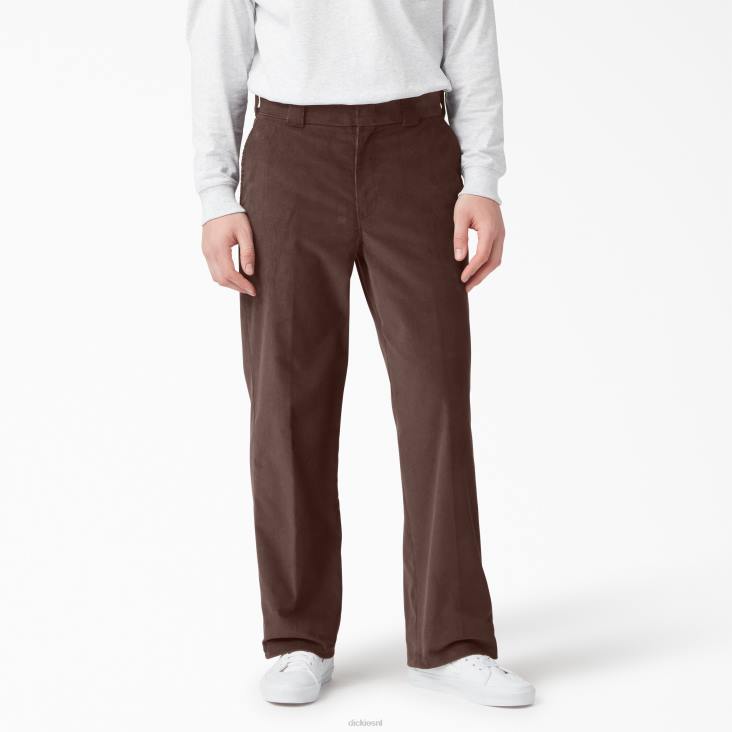 Heren Dickies corduroy broek met platte voorkant chocoladebruin (cb) kleding 6F0X257