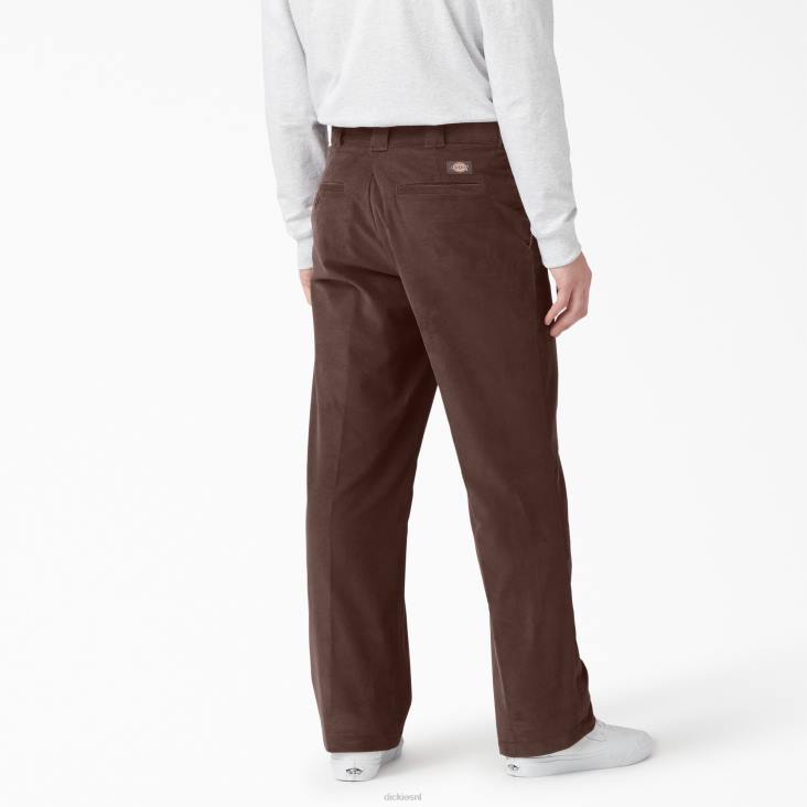 Heren Dickies corduroy broek met platte voorkant chocoladebruin (cb) kleding 6F0X257