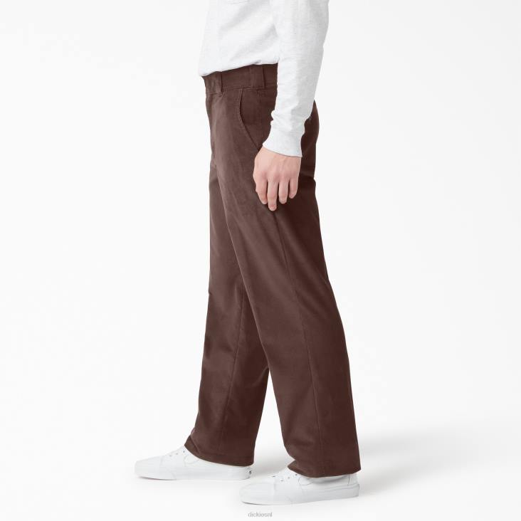 Heren Dickies corduroy broek met platte voorkant chocoladebruin (cb) kleding 6F0X257