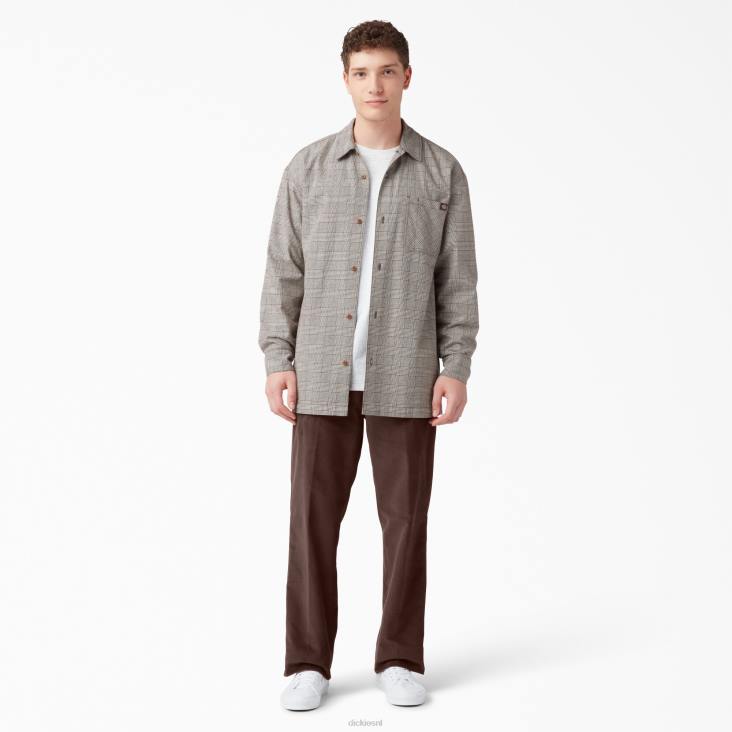 Heren Dickies corduroy broek met platte voorkant chocoladebruin (cb) kleding 6F0X257