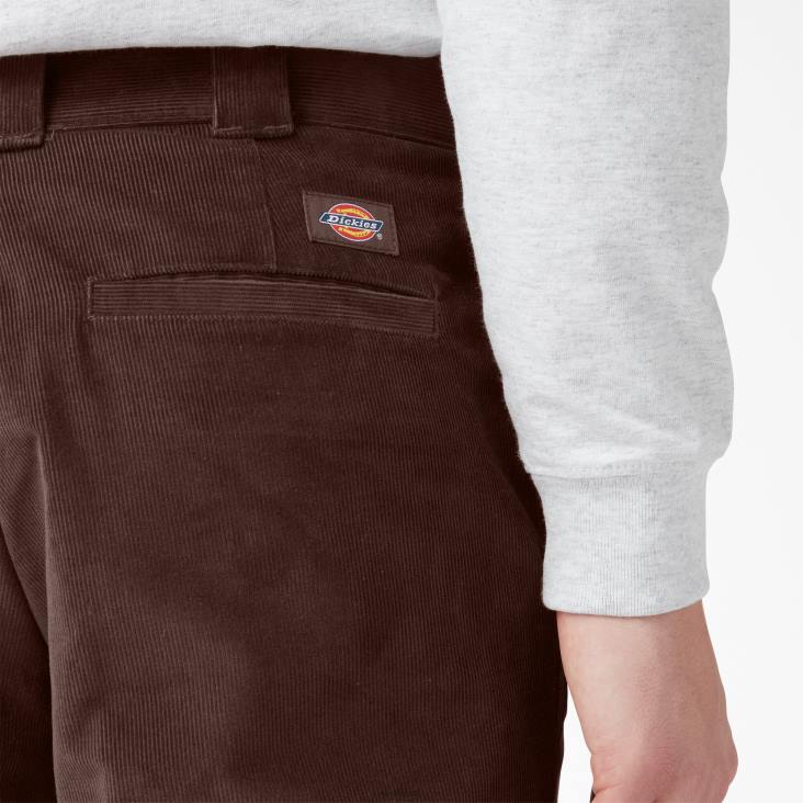 Heren Dickies corduroy broek met platte voorkant chocoladebruin (cb) kleding 6F0X257