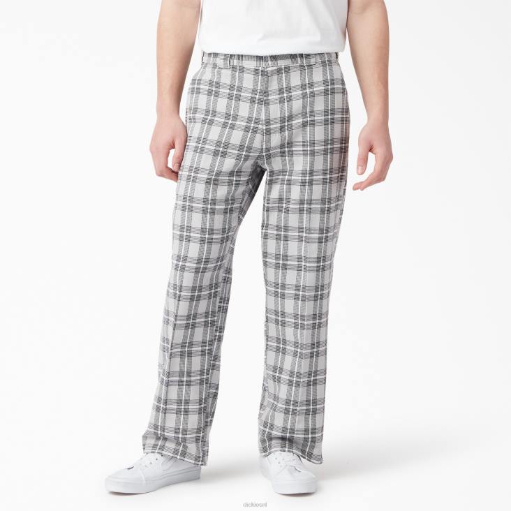 Heren Dickies geruite broek met platte voorkant ultieme grijze plaid (upg) kleding 6F0X278