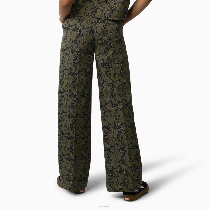 vrouwen Dickies Drewsey camo broek met wijde pijpen normaal kleding 6F0X1900