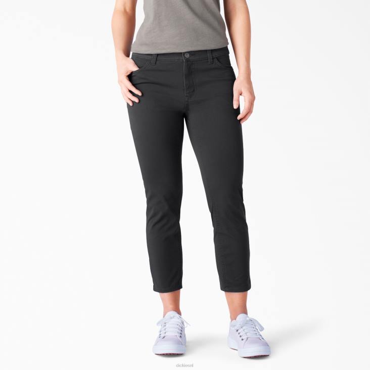 vrouwen Dickies perfect gevormde skinny fit capri gespoeld zwart (rbkx) kleding 6F0X1815