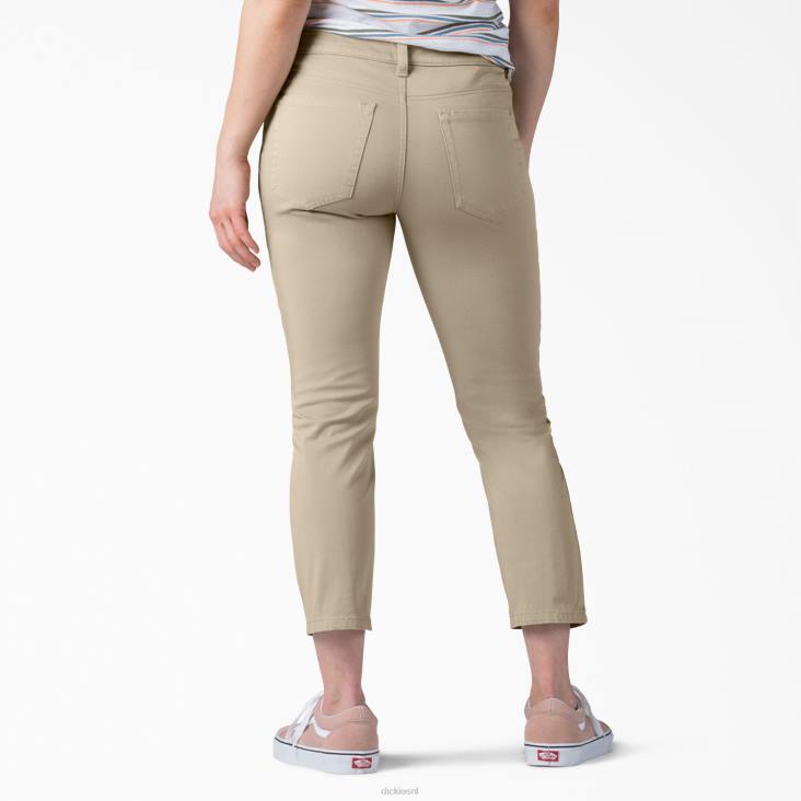 vrouwen Dickies perfect gevormde skinny fit capri gespoelde oxford steen (rdg2) kleding 6F0X1816