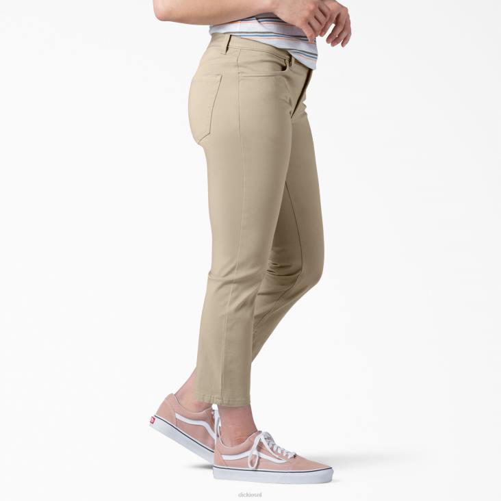 vrouwen Dickies perfect gevormde skinny fit capri gespoelde oxford steen (rdg2) kleding 6F0X1816