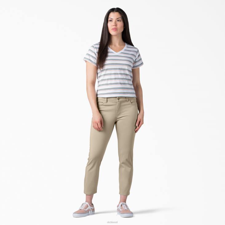 vrouwen Dickies perfect gevormde skinny fit capri gespoelde oxford steen (rdg2) kleding 6F0X1816