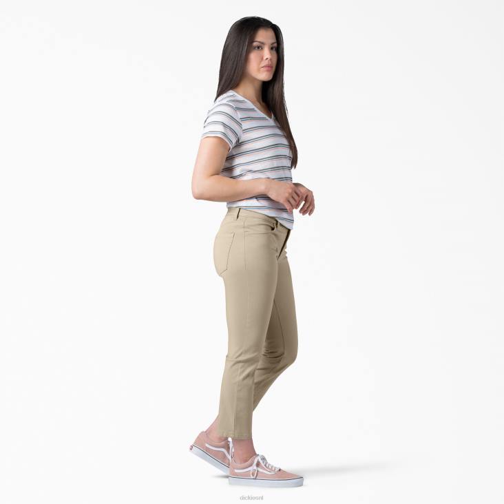 vrouwen Dickies perfect gevormde skinny fit capri gespoelde oxford steen (rdg2) kleding 6F0X1816