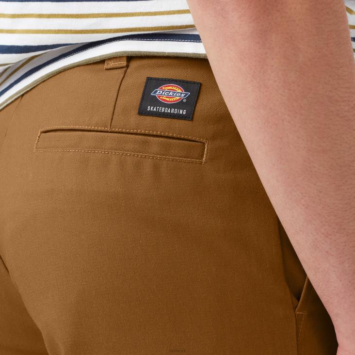 Heren Dickies twill broek met normale pasvorm voor skateboarden bruine eend (bd) kleding 6F0X54