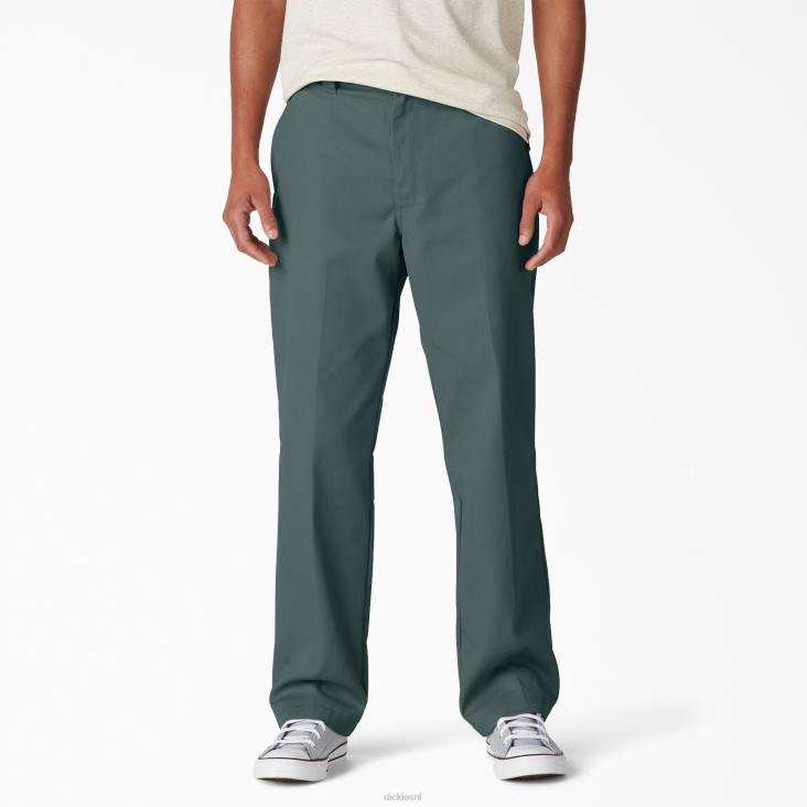 Heren Dickies twill broek met normale pasvorm voor skateboarden lincoln groen (ln) kleding 6F0X59
