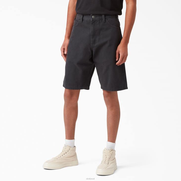 Heren Dickies stonewashed eend timmermansshort 11" stonewashed zwart (sbk) kleding 6F0X468