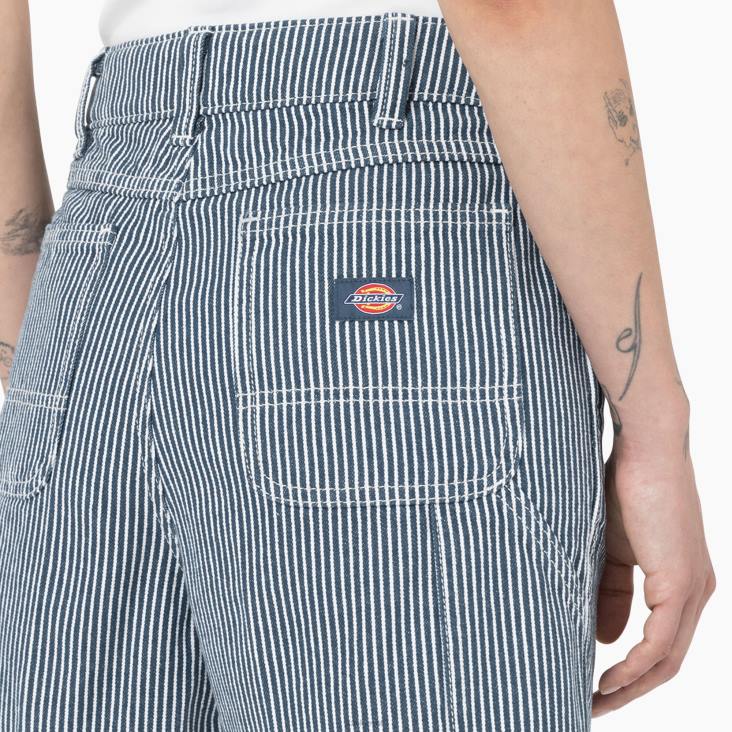 vrouwen Dickies korte broek met hickory strepen 5