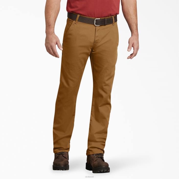 Heren Dickies normale pasvorm eend timmerman broek stonewashed bruine eend (sbd) kleding 6F0X92