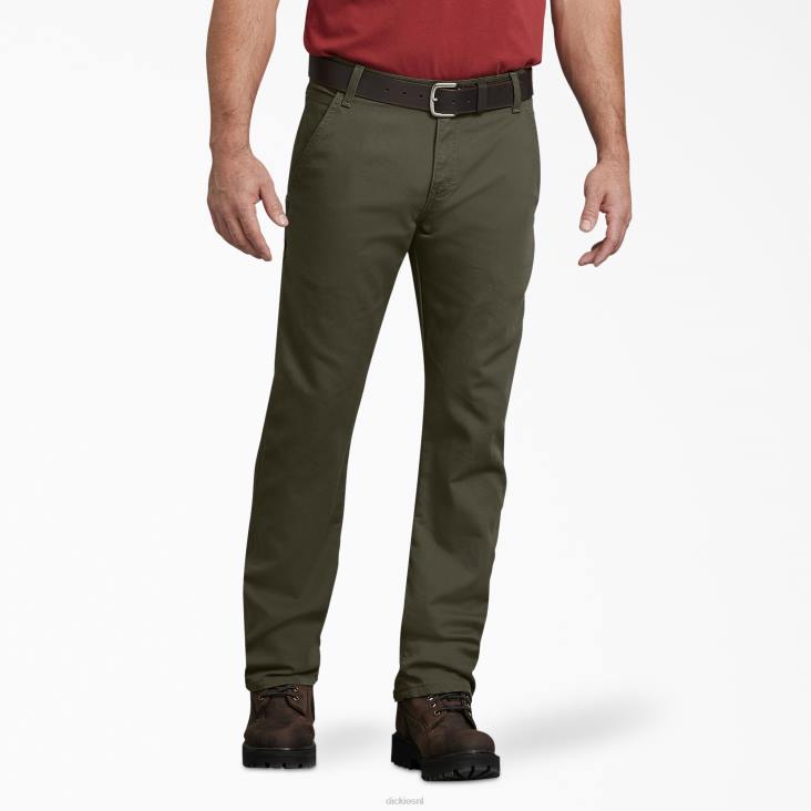 Heren Dickies normale pasvorm eend timmerman broek stonewashed mosgroen (sms) kleding 6F0X96