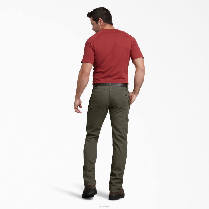 Heren Dickies normale pasvorm eend timmerman broek stonewashed mosgroen (sms) kleding 6F0X96