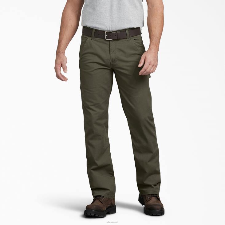 Heren Dickies regular fit ripstop timmermansbroek gespoeld mosgroen (rms) kleding 6F0X216