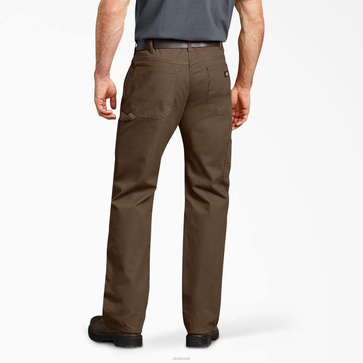 Heren Dickies relaxed fit eend timmermansbroek gespoeld hout bruin (rtb) kleding 6F0X240