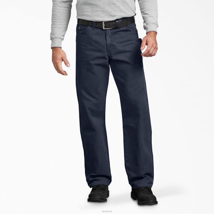 Heren Dickies relaxed fit sanded duck carpenter broek gespoeld donker marineblauw (rdn) kleding 6F0X143
