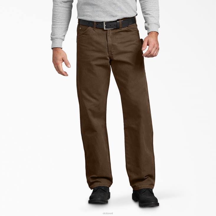 Heren Dickies relaxed fit sanded duck carpenter broek gespoeld hout bruin (rtb) kleding 6F0X146