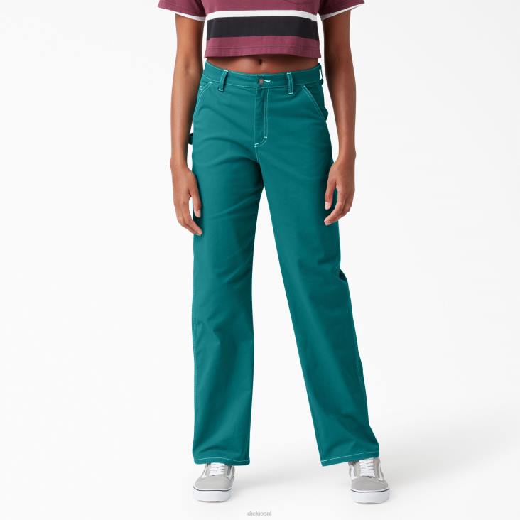 vrouwen Dickies hoog getailleerde timmermansbroek normaal kleding 6F0X1721